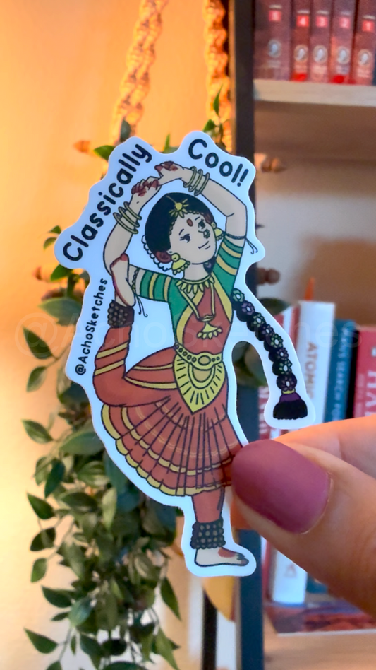 Classically Cool Bharatanatyam Sticker