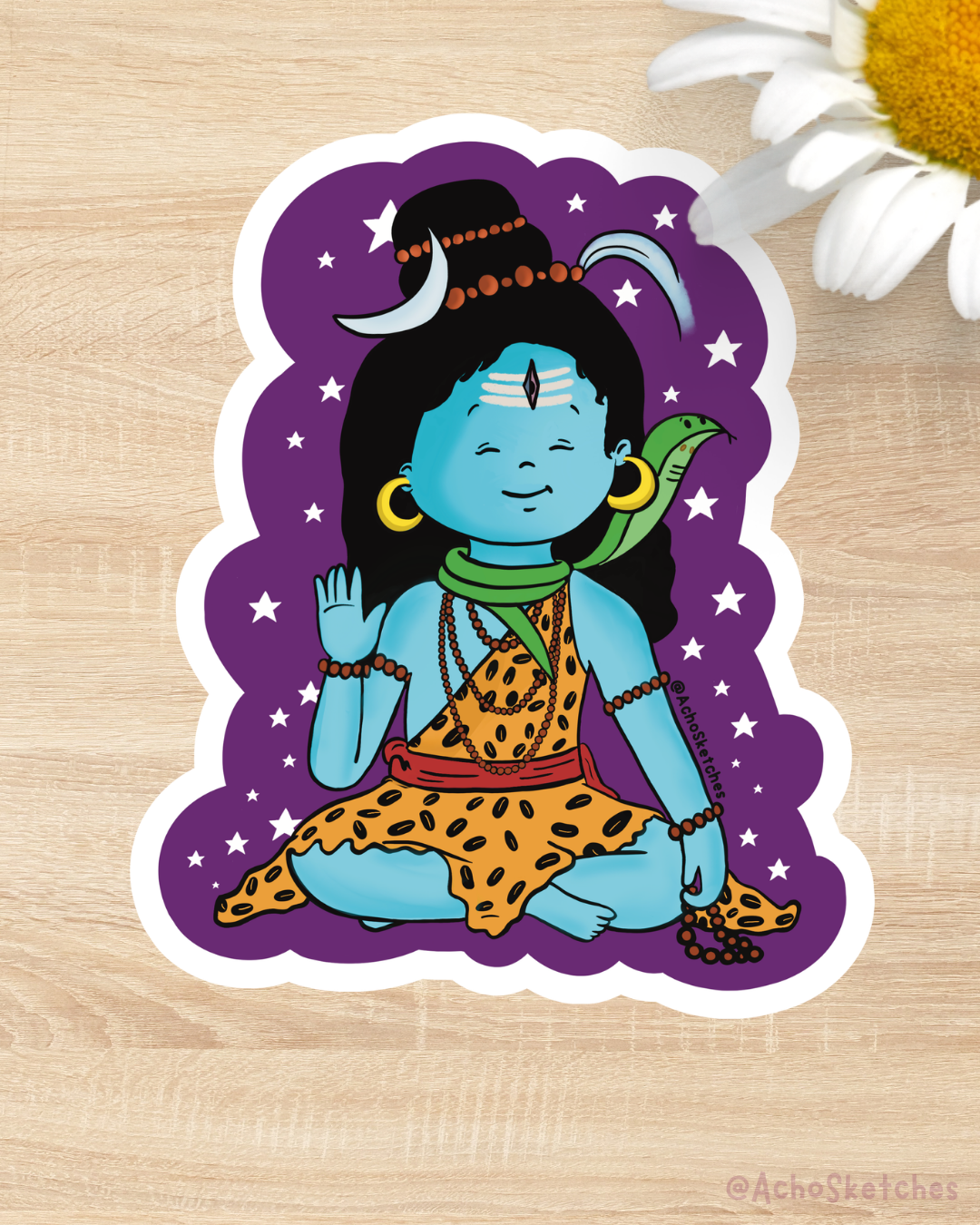 Meditating Shiva Sticker