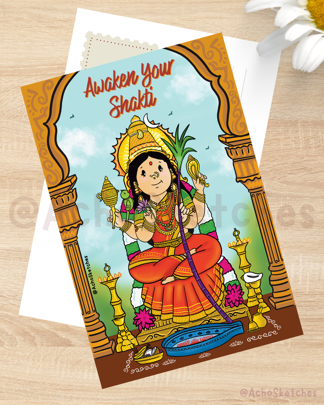 Goddess Kamakshi (Shakti) Art Print (4x6)