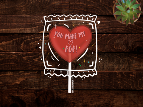 You Make My Heart Pop Clear Sticker