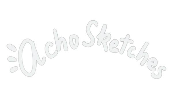 White 'Alcho Sketches' logo on a white background