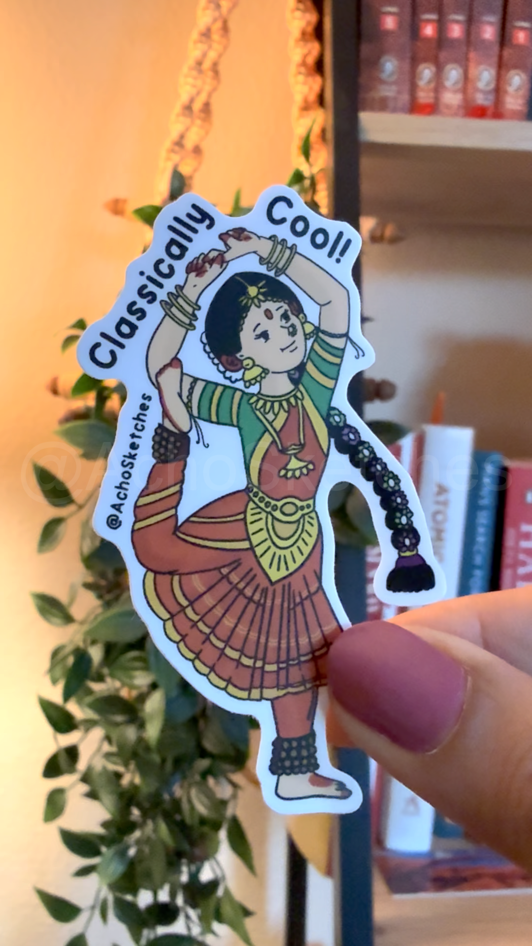 Classically Cool Bharatanatyam Sticker