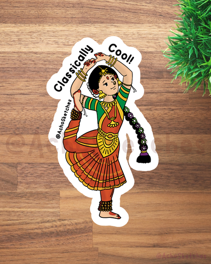 Classically Cool Bharatanatyam Sticker