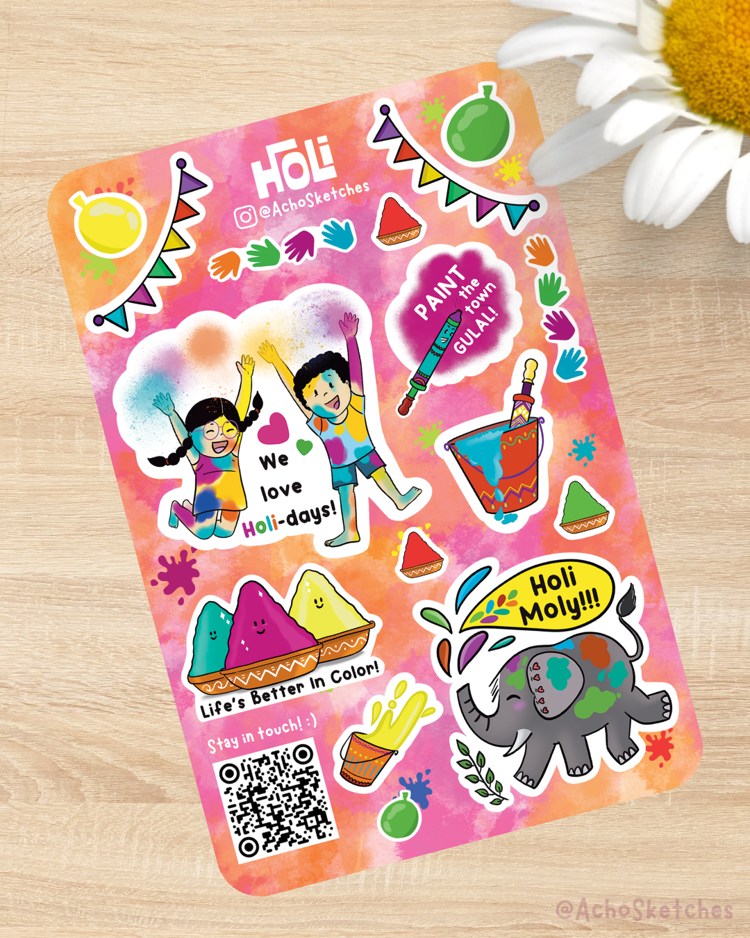 Holi Sticker Sheet