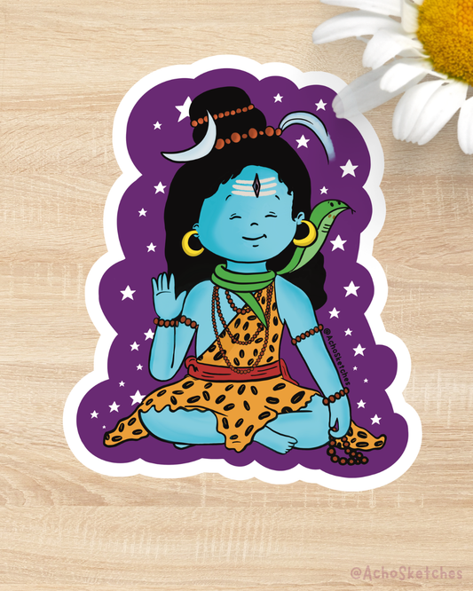 Meditating Shiva Sticker