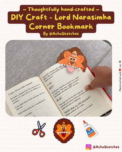Lord Narasimha Corner Bookmark DIY Craft