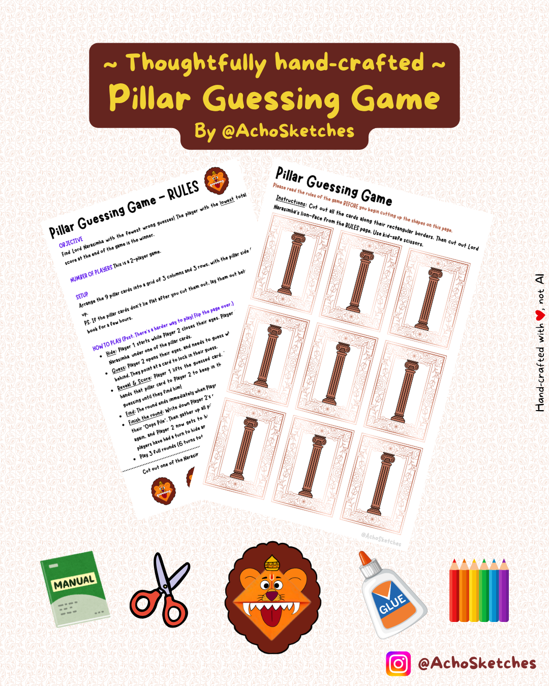 Pillar Guessing Card Game DIY