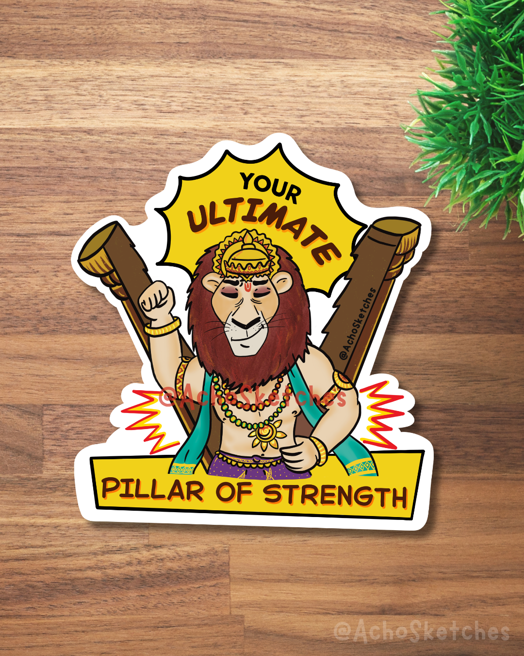 Lord Narasimha Sticker: Pillar of Strength