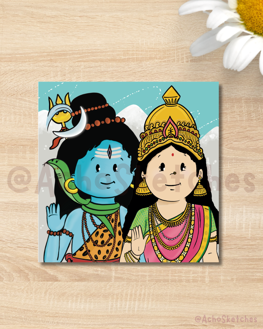 Lord Shiva & Goddess Parvati Magnet