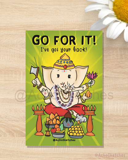Lord Ganesha Motivational Art Print (4x6)